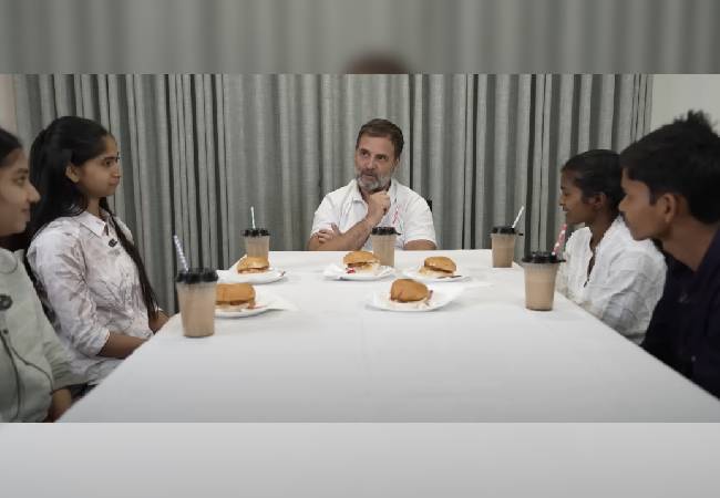 Rahul Gandhi meets high school toppers of Raebareli, discusses their future plans